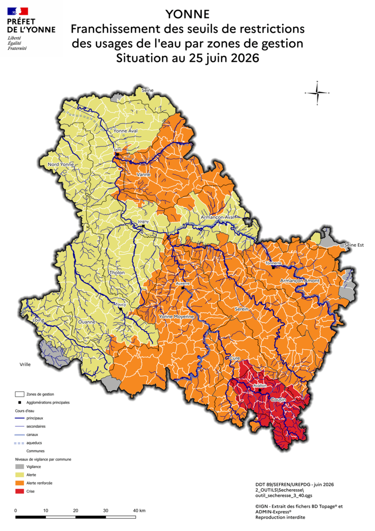 Carte de la situation au 25 juin 2026
