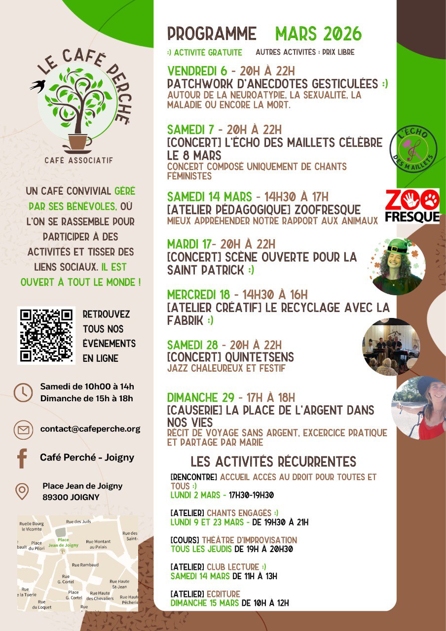 Programme du mois de mars 2026