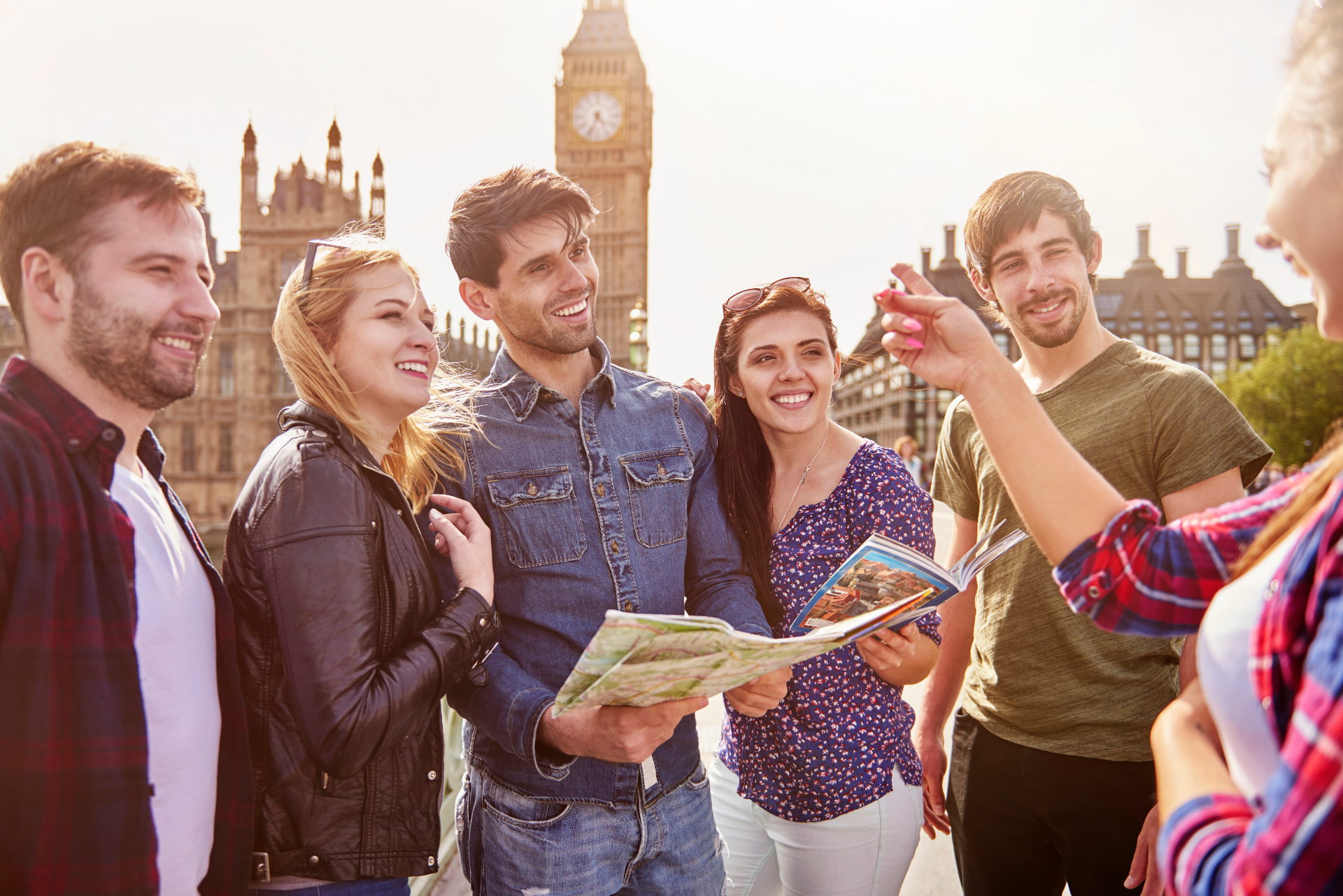 Un groupe d'amis devant le Big Ben