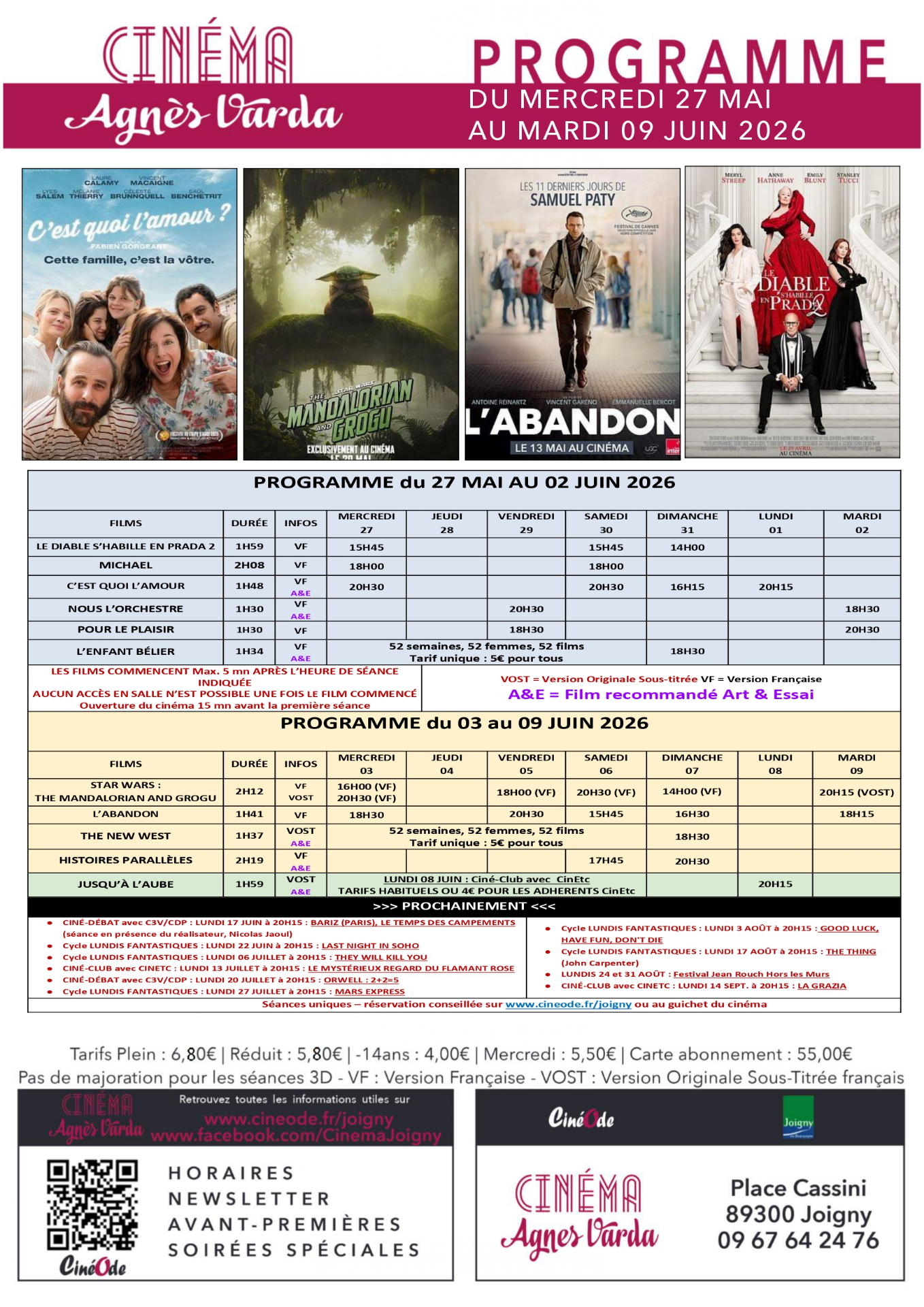 Affiche de la programmation